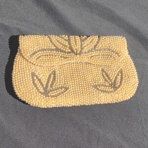 Vintage Japanese Ivory Seed Pearl Clutch. Excellent Condition.